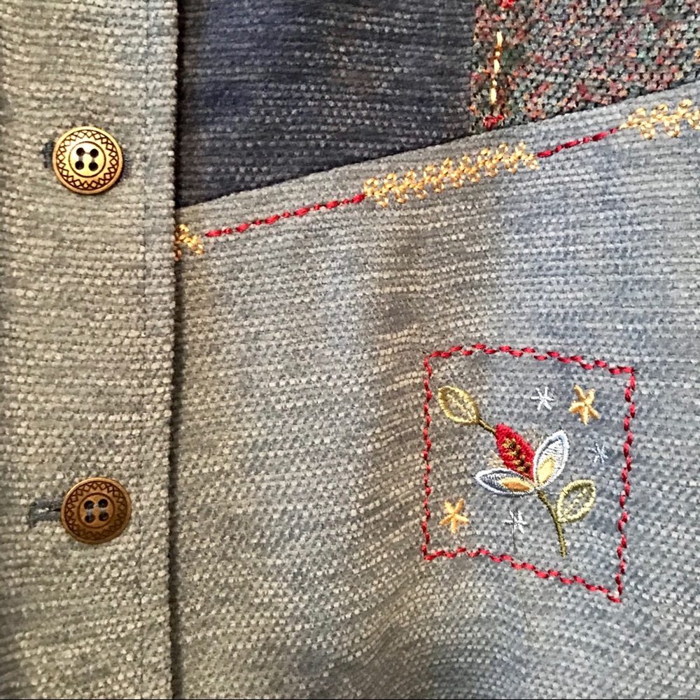 Alfred Dunner Blue Patchwork Blazer - image 5